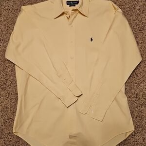 Ralph Lauren Men's Light Yellow Dress Shirt Blake Medium